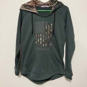 Huntworth Hoodie Size Small‎ Camo American Flag Sweatshirt Pullover